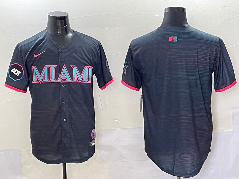 Men 2025 Miami Marlins Blank Black Joint Name Nike MLB Jersey style 2->miami marlins->MLB Jersey